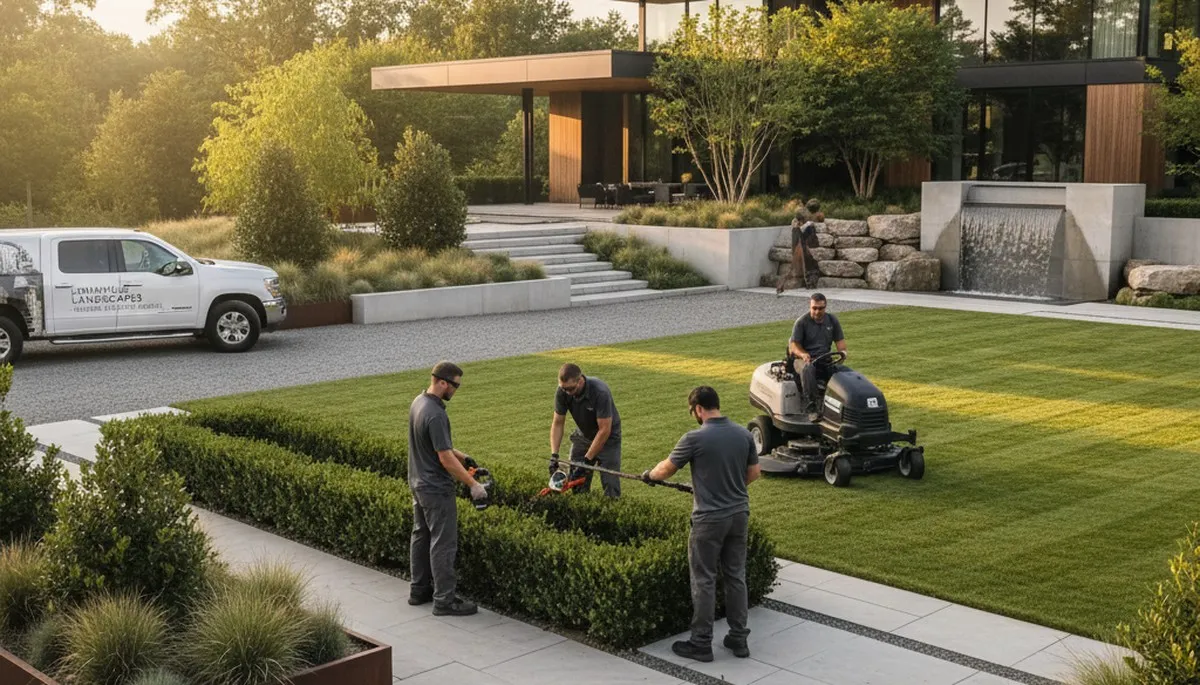 Landscaping team servicing Evansville, IN yard maintenance and outdoor property care