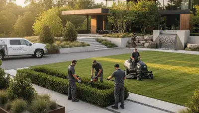 Landscaping team servicing Evansville, IN yard maintenance and outdoor property care
