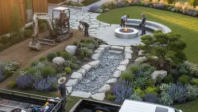 Landscaping team serving Evansville, IN provides professional lawn and landscape maintenance