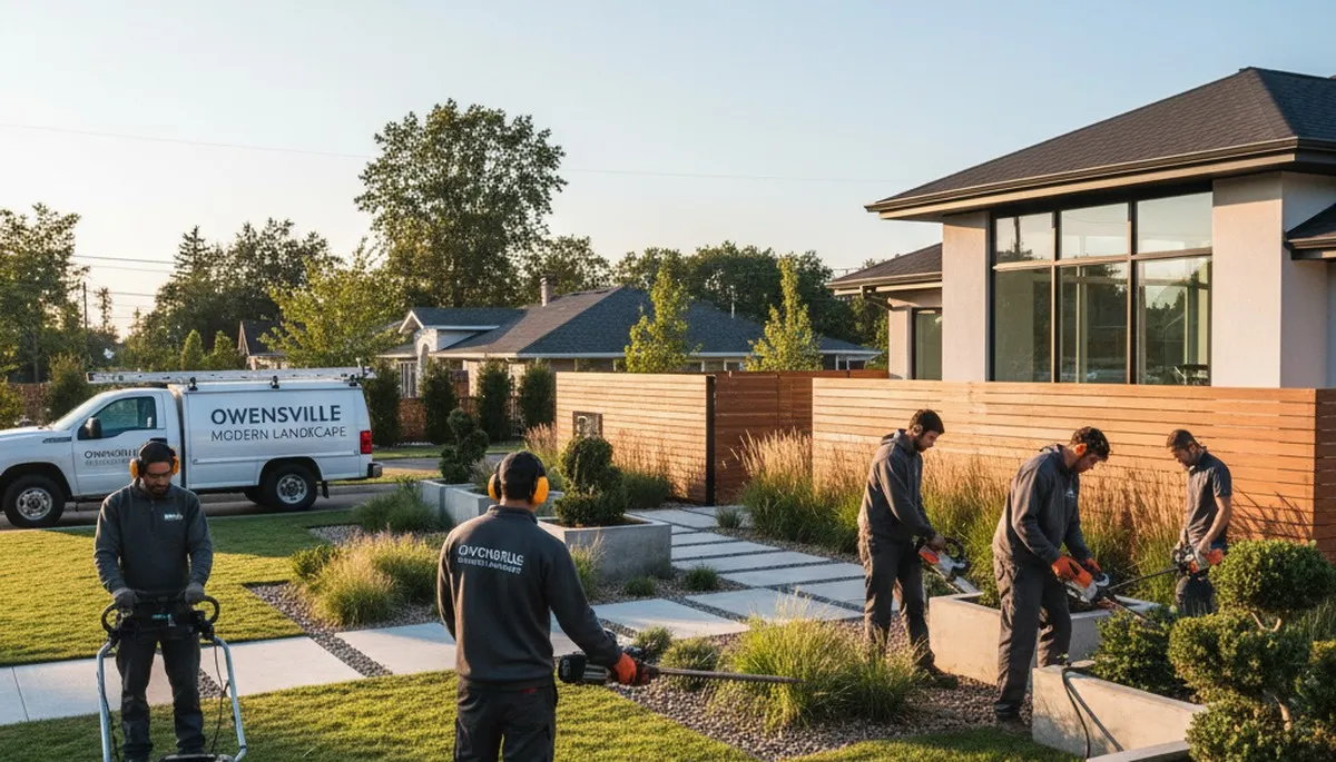 Landscaping crew serving Evansville, IN with professional lawn and garden care