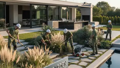 Landscaping team serving Evansville, IN, providing professional lawn and yard care services